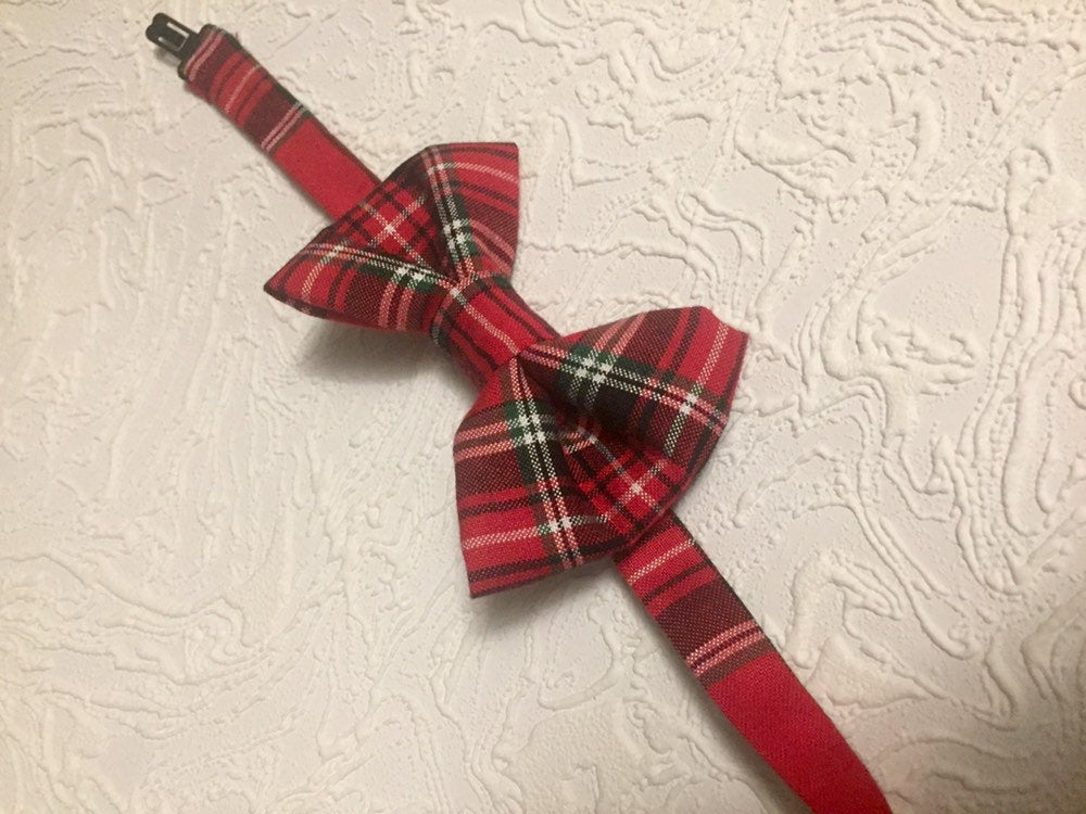 Royal Stuart Tartan Christmas Bow Tie, Red Royal Stewart Bow Tie, Baby and Children Bow Tie, Adult Mens Red Plaid Bow tie, Xmas Outfit