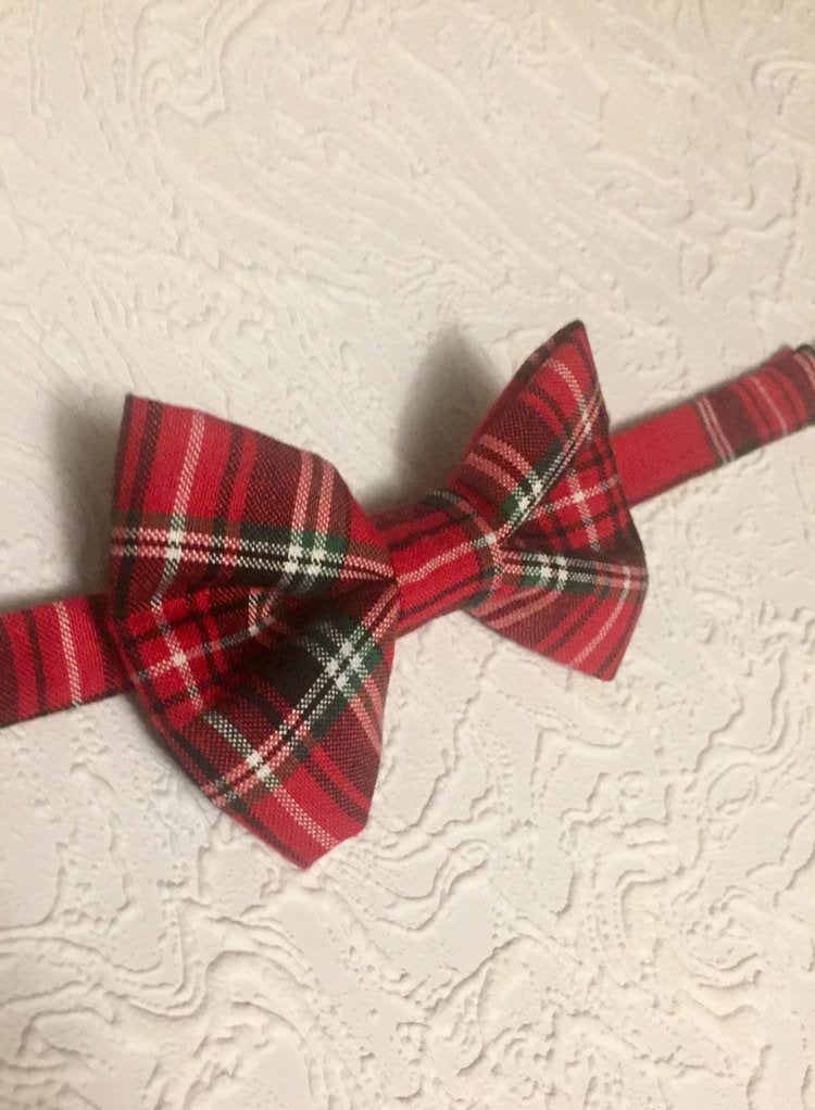 Royal Stuart Tartan Christmas Bow Tie, Red Royal Stewart Bow Tie, Baby and Children Bow Tie, Adult Mens Red Plaid Bow tie, Xmas Outfit