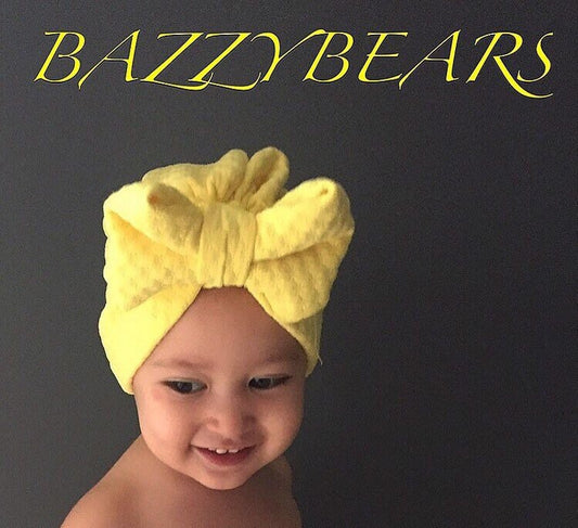 Infant Turban /baby turban / baby girl turban hat/ knot turban/ knotted hat/ knotted Turban/ newborn turban hat/ yellow turban - yellow hat