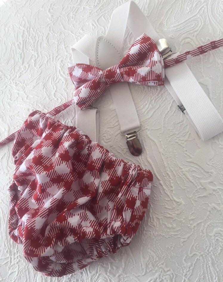 Canada day Outfit for Baby & Toddler Boy - Red Diaper Cover, white Suspenders, Red Bow Tie, maple leaf, canada bloomer, canadian bow tie