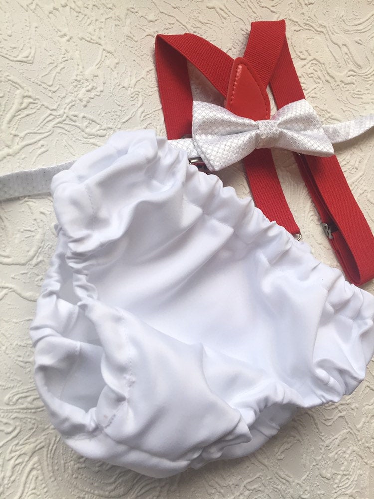 Boys white bowtie and bloomer set, boy, baby clothing, birthday, cake smash outfit, white cotton, bloomers, bloomer and bowtie