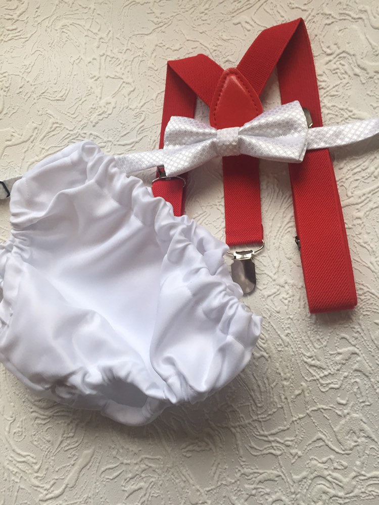 Boys white bowtie and bloomer set, boy, baby clothing, birthday, cake smash outfit, white cotton, bloomers, bloomer and bowtie