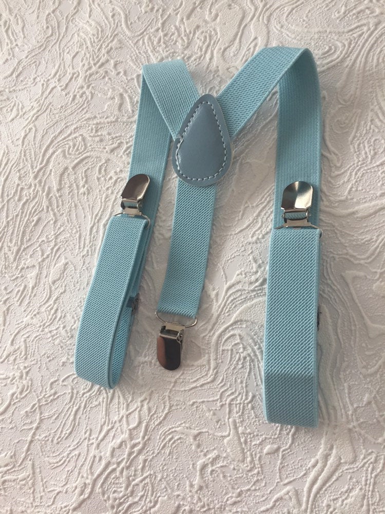 Baby suspenders, light blue baby suspenders, toddler suspenders, blue suspenders, sky blue suspenders