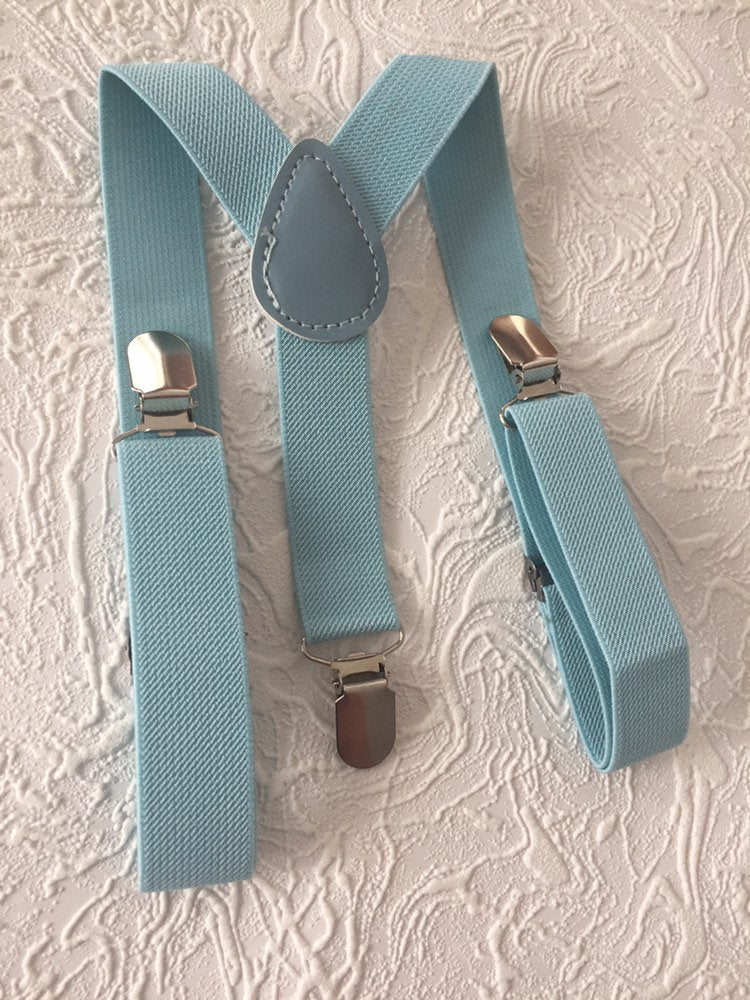 Baby suspenders, light blue baby suspenders, toddler suspenders, blue suspenders, sky blue suspenders