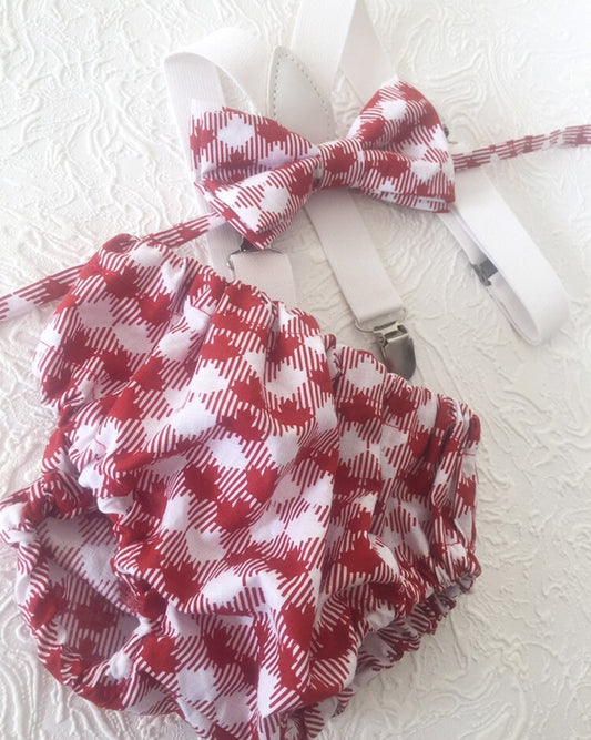 Canada day Outfit for Baby & Toddler Boy - Red Diaper Cover, white Suspenders, Red Bow Tie, maple leaf, canada bloomer, canadian bow tie
