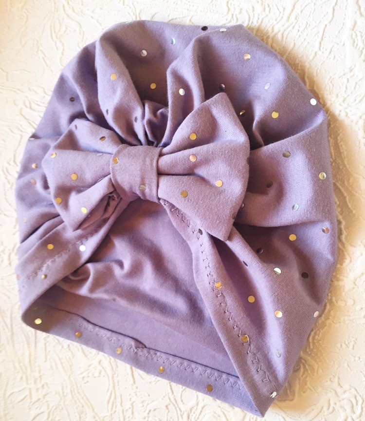 Purple Bow, Baby Girl Hat, Turban for Babies, Infant Turbans, Turban Hat, Toddler Hats, Valentines Day Gift, Easter Gifts, Baby Shower