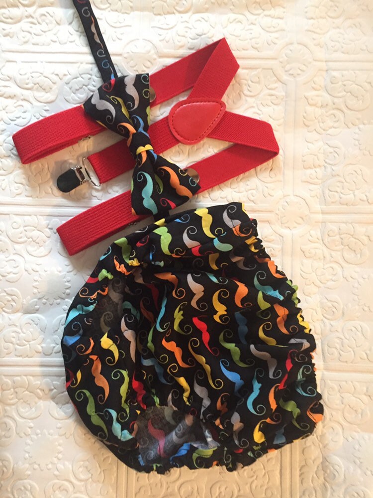 Little man 1st birthday outfit, 1st birthday cake smash outfit, mustache cake smash outfit, mustache tie and diaper cover, boy cake smash