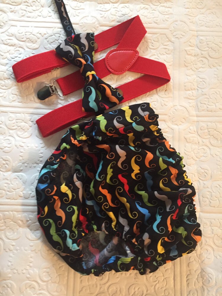 Little man 1st birthday outfit, 1st birthday cake smash outfit, mustache cake smash outfit, mustache tie and diaper cover, boy cake smash