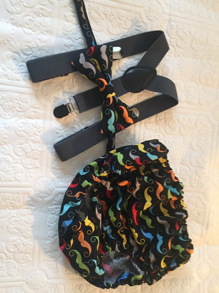 Little man 1st birthday outfit, 1st birthday cake smash outfit, mustache cake smash outfit, mustache tie and diaper cover, boy cake smash