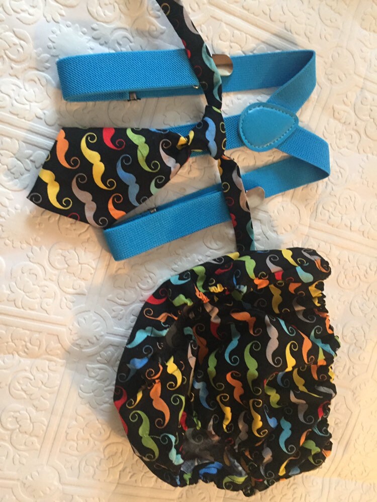 Boy Cake Smash Outfit, Boy 1st Birthday Outfit, tie and Diaper Cover, Boy 1st Birthday Outfit, Cake Smash Set, colorful moustache diaper