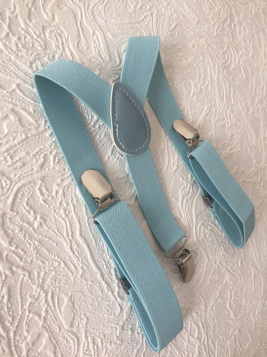 Baby suspenders, light blue baby suspenders, toddler suspenders, blue suspenders, sky blue suspenders