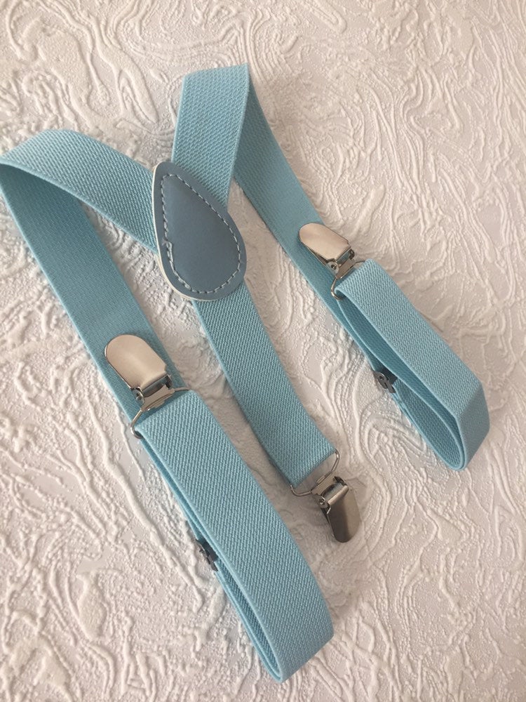 Baby suspenders, light blue baby suspenders, toddler suspenders, blue suspenders, sky blue suspenders