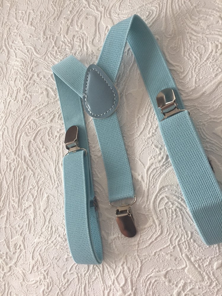 Baby suspenders, light blue baby suspenders, toddler suspenders, blue suspenders, sky blue suspenders