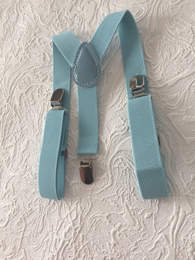 Baby suspenders, light blue baby suspenders, toddler suspenders, blue suspenders, sky blue suspenders