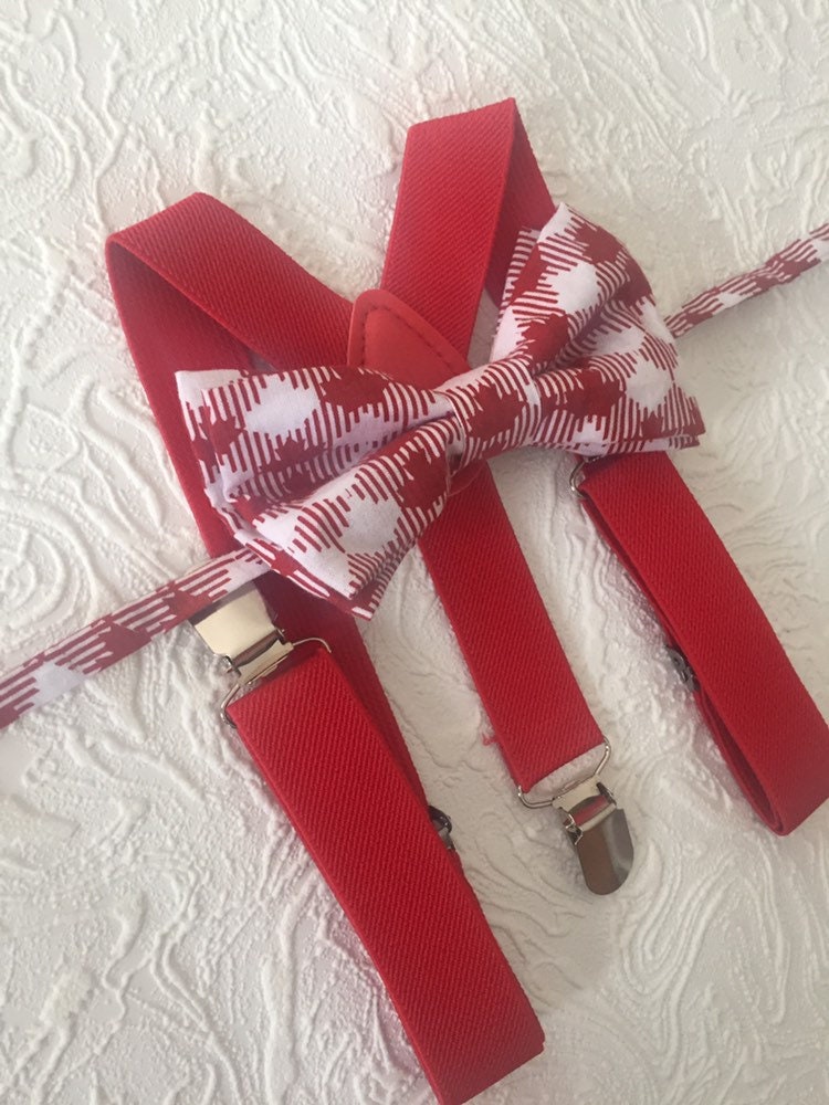 Red Bow Tie and Suspenders, Red Bow Tie, Bright Red Suspenders, Toddler Suspenders, Mens, Adult, Boys, Kids, Baby, Child, Photo Prop