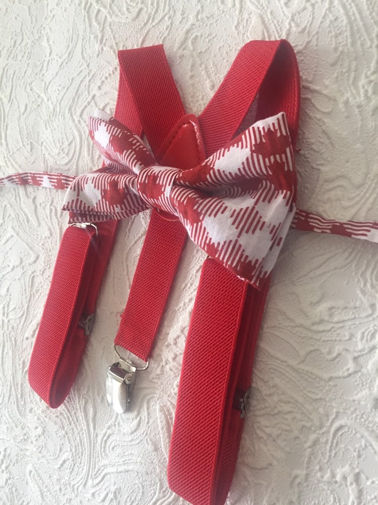 Red Bow Tie and Suspenders, Red Bow Tie, Bright Red Suspenders, Toddler Suspenders, Mens, Adult, Boys, Kids, Baby, Child, Photo Prop