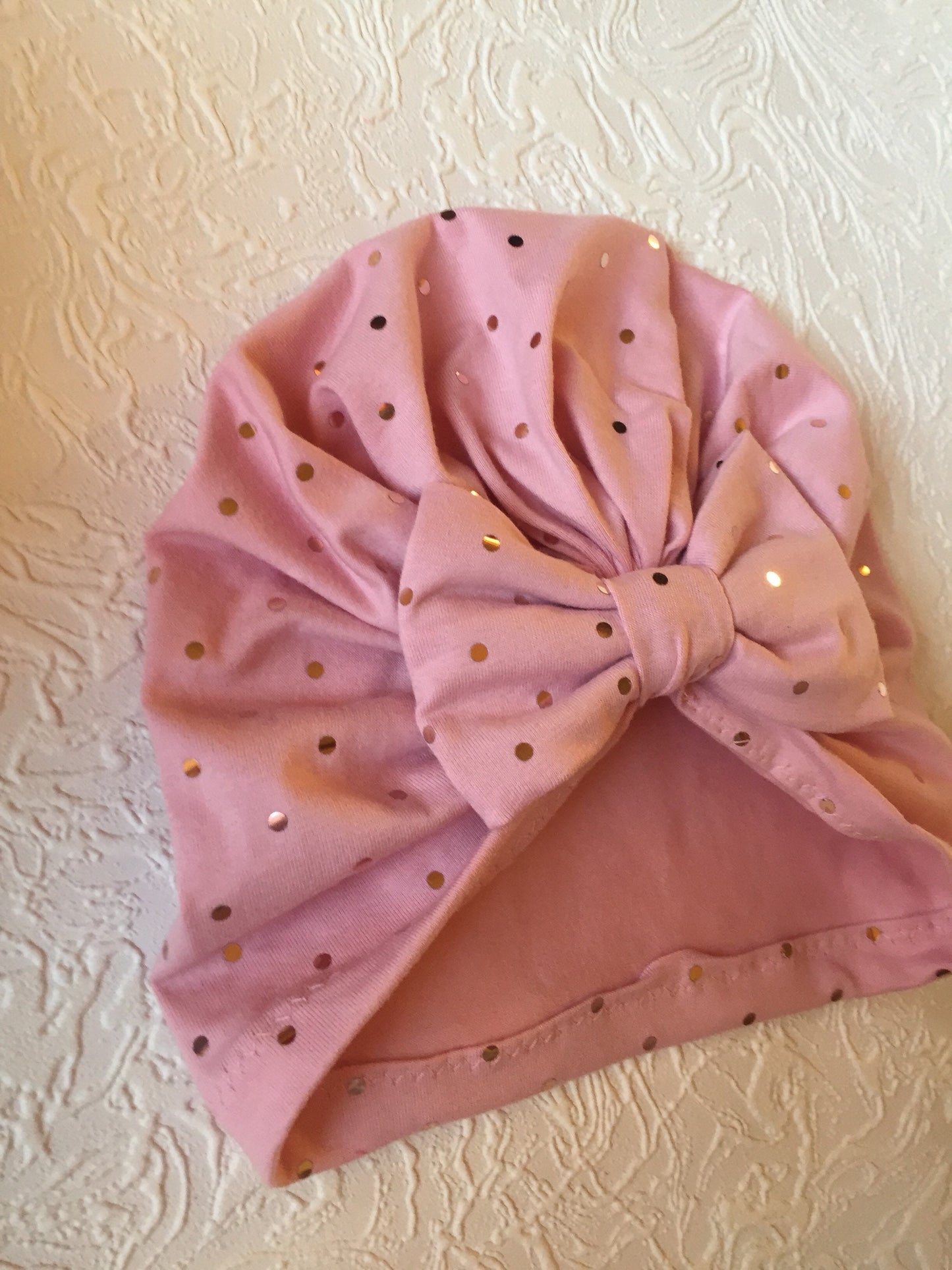 Baby Turban Hat, Newborn Turbans, Baby Girl Hair Bow, Pink Hair Bow, Baby Shower Gift, Valentines Day Gift, Hat with BowA