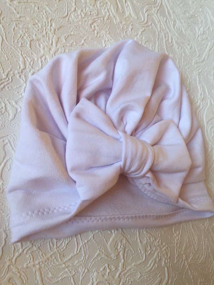 Turban Hat, Hair Bow, Baby Girl Turbans, Hat with Bow, Bows for Babies, White Bows