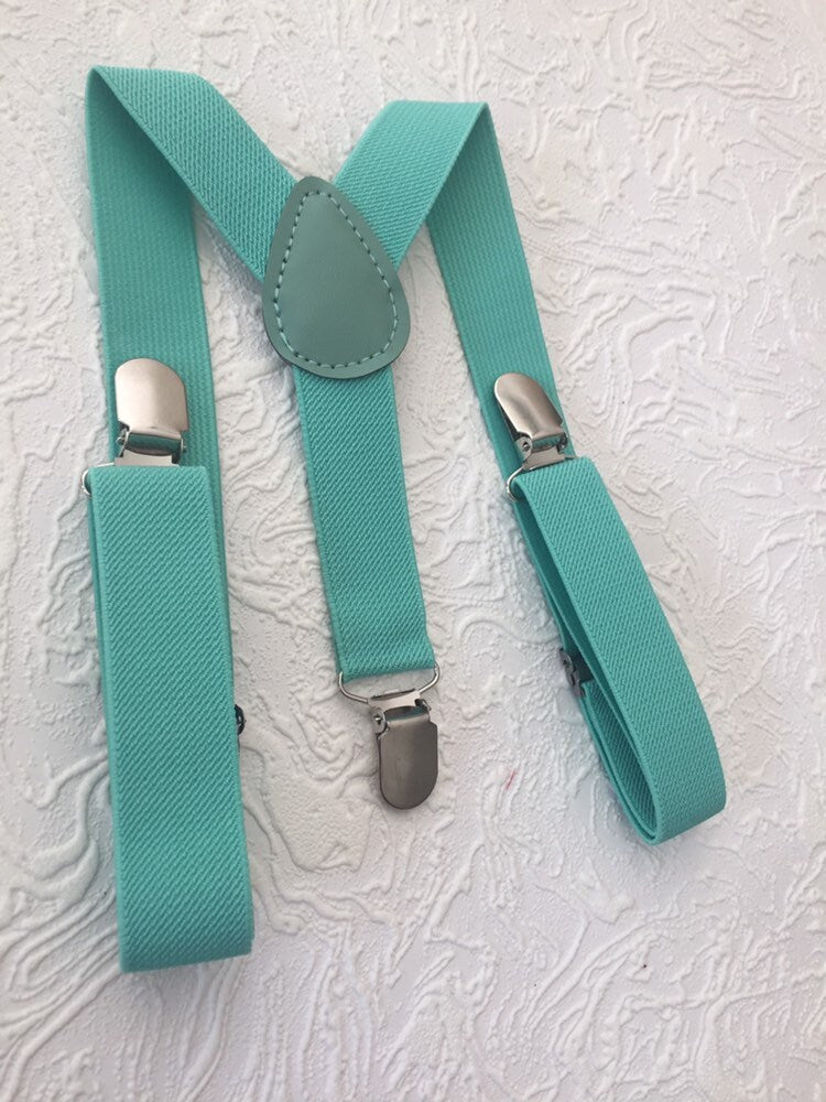 Mint suspenders, ring bearer outfit, mint wedding, mint braces, mint green suspenders, mint boys suspenders, mint toddler suspenders