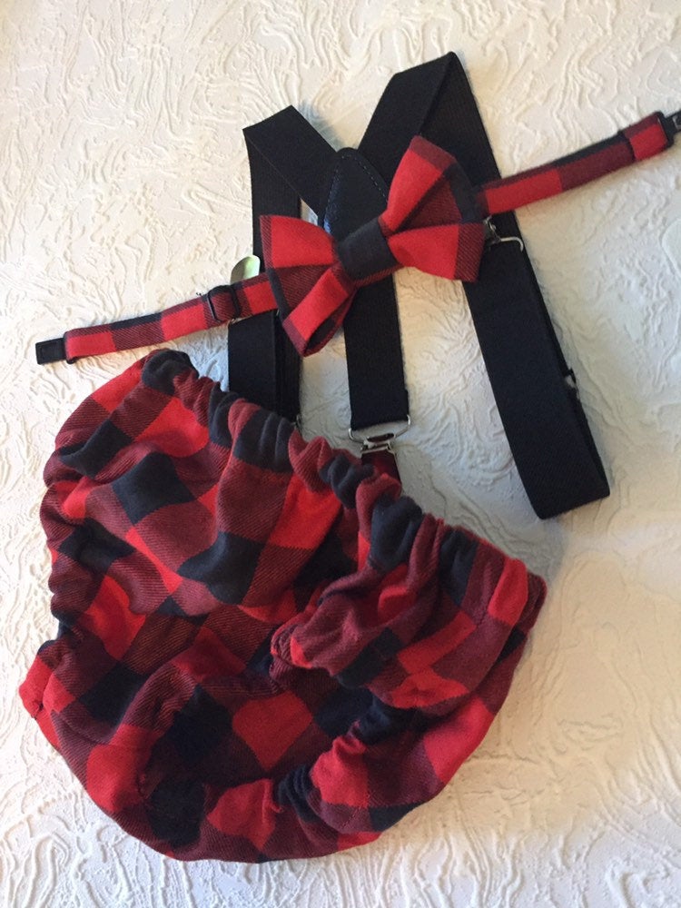 Lumberjack Diaper Cover, Buffalo Plaid First Birthday Outfit, Wild One Cake Smash, First Birthday Boy