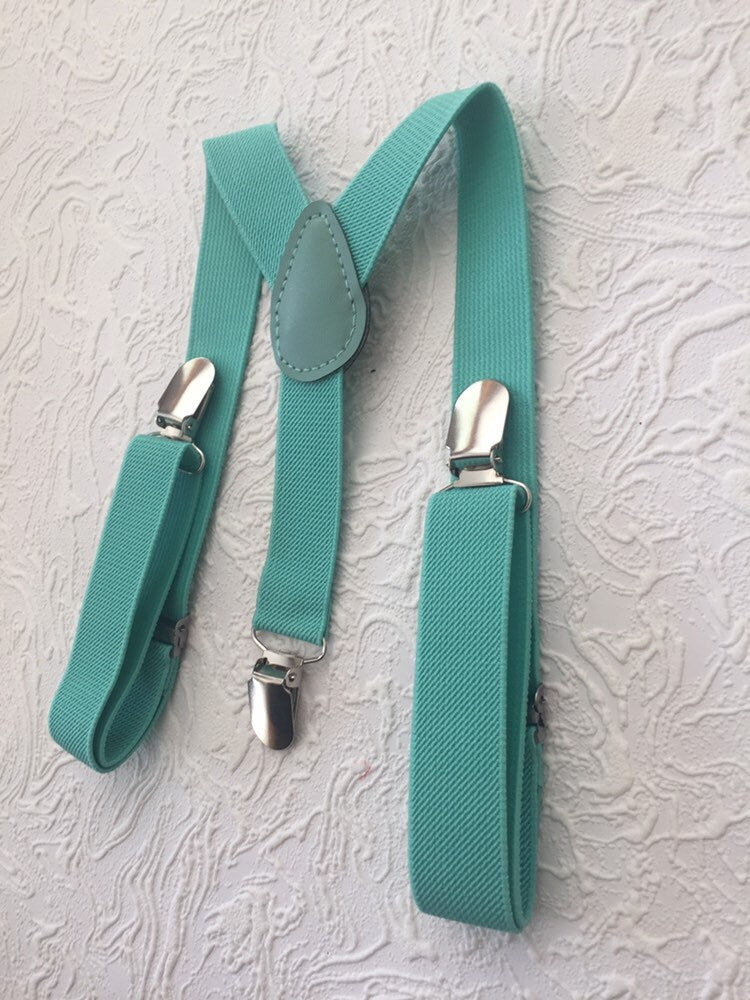 Mint suspenders, ring bearer outfit, mint wedding, mint braces, mint green suspenders, mint boys suspenders, mint toddler suspenders