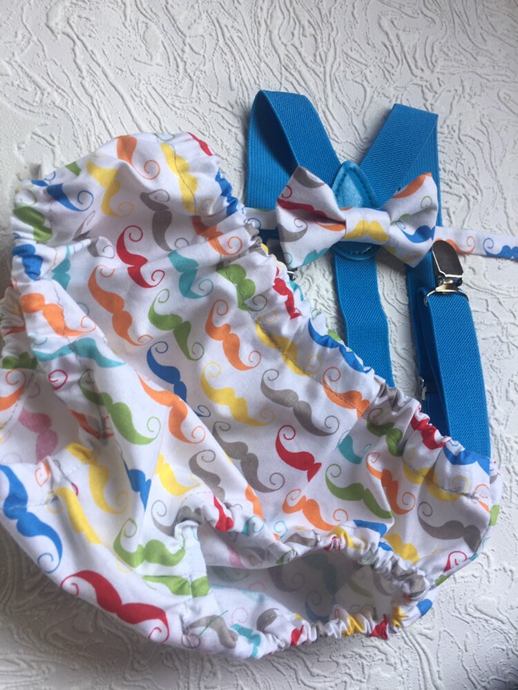 Mr Onederful Cake Smash Boy Outfit, white Diaper Cover, Bow tie and Suspender, 1st Birthday Boy, Bowtie baby outfit, Bowtie birthday outfit,