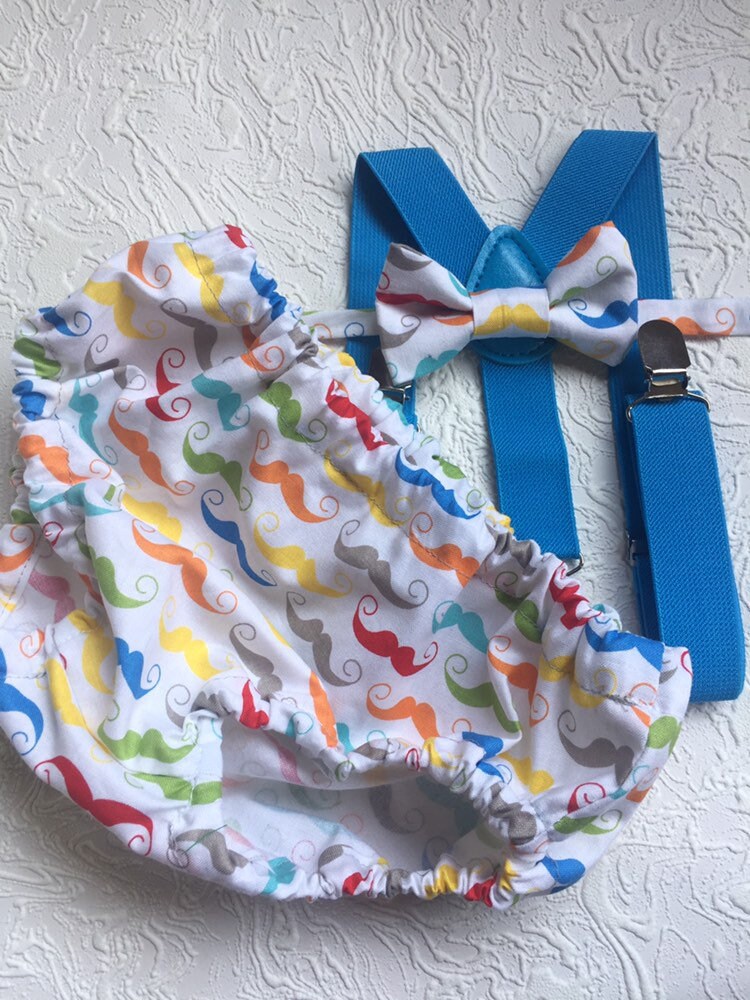 Mr Onederful Cake Smash Boy Outfit, white Diaper Cover, Bow tie and Suspender, 1st Birthday Boy, Bowtie baby outfit, Bowtie birthday outfit,