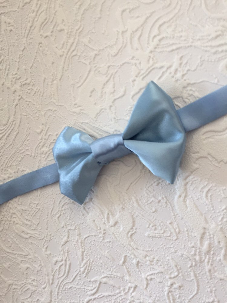 Pale Blue Bow tie for Men, Light Blue Bow tie, satin Blue bow tie, Blue Bow tie, Baby Blue Bow tie, Baby Blue Bow tie, Kid's Blue Bow tie