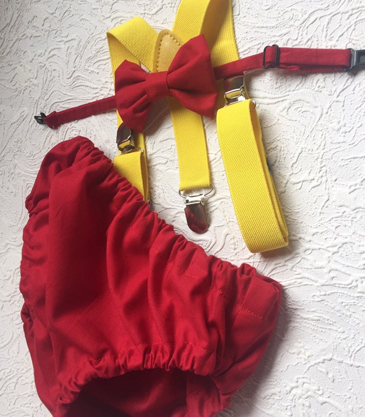 3 Piece Red Cake Smash Outfit - 1st Birthday Set