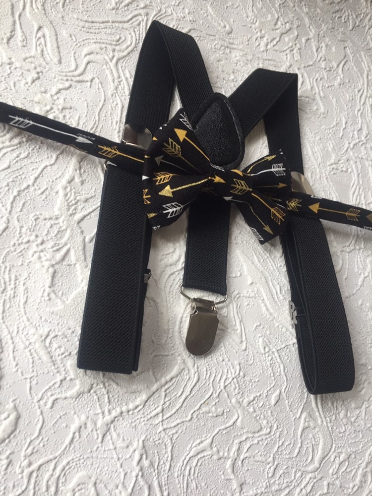 Black Bow Tie & Suspenders for Toddler Wedding Outfit, Wild One Cake Smash, Birthday Outfit, Ring Bearer/Page Boy Braces, Little Boys Gift