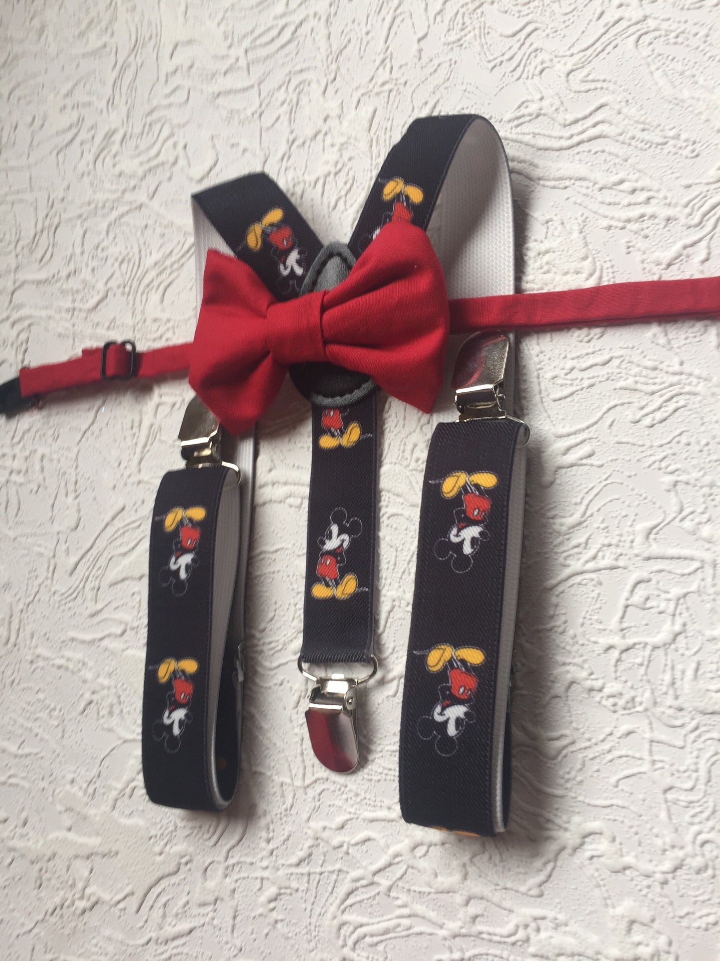 Bow Tie & Suspenders, Red Bow Tie, Black Suspenders, Wedding Suspenders, Ring Bearer Outfit, boys Suspenders, Boy Suspenders, Birthday