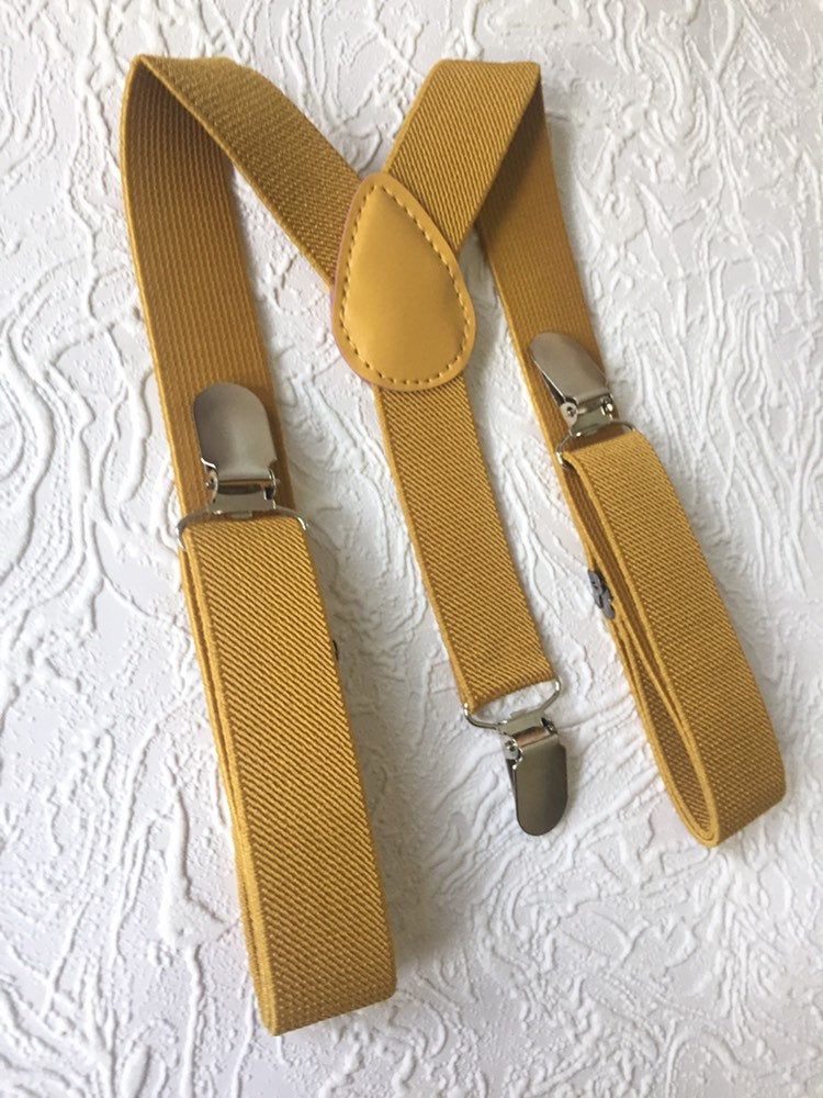 Gold Suspenders, Yellow Suspenders, Men's Suspenders, Yellow Braces, Toddler Suspenders, Ring Bearer Braces, Cake Smash Outfit, Mustard