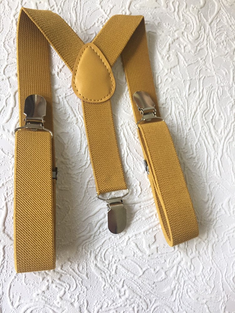 Gold Suspenders, Yellow Suspenders, Men's Suspenders, Yellow Braces, Toddler Suspenders, Ring Bearer Braces, Cake Smash Outfit, Mustard