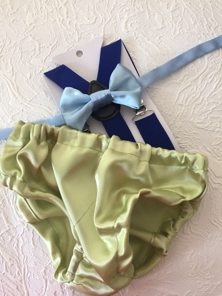 Monsters inspired Smash Cake Boy First Birthday blue cotton Diaper Cover, royal blue cake smash outfits Suspenders,green lime bow tie