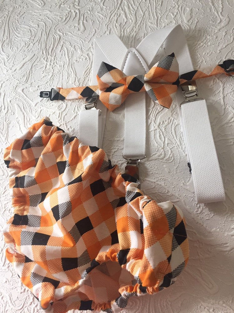 1st Birthday boy cake smash Outfit Bow tie bloomers Suspenders halloween cake smash, boy outfit,bloomers,diaper cover, spiderweb cake smash