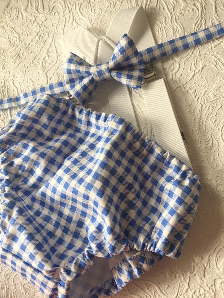 Blue plaid Diaper Cover, Blue Plaid First Birthday Outfit, blue Cake Smash, First Birthday Boy