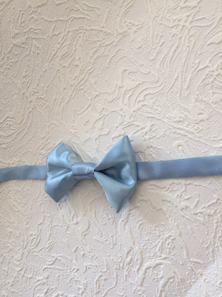 Pale Blue Bow tie for Men, Light Blue Bow tie, satin Blue bow tie, Blue Bow tie, Baby Blue Bow tie, Baby Blue Bow tie, Kid's Blue Bow tie