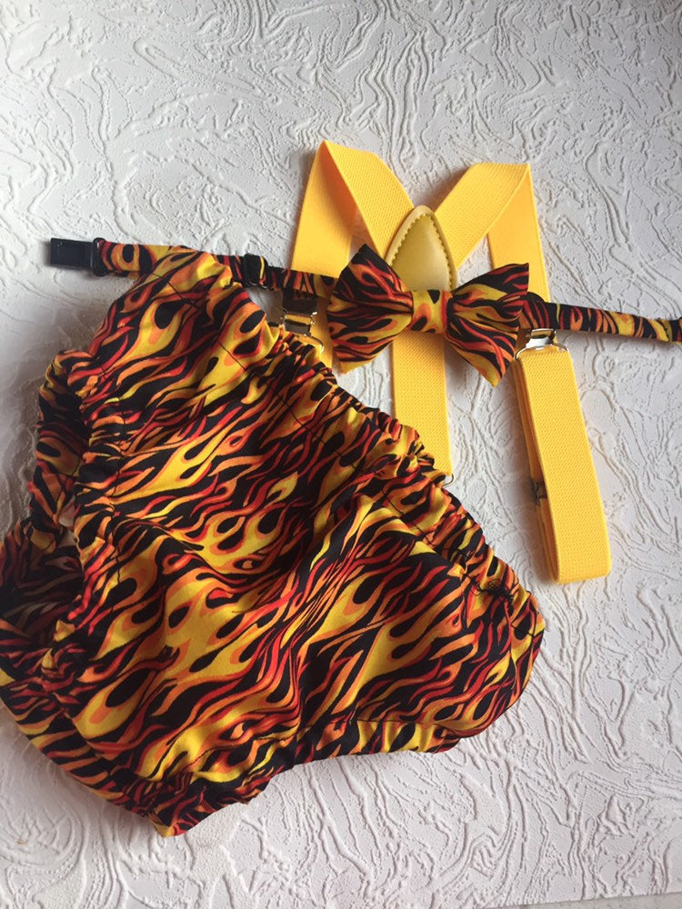 First Birthday Cake Smash Outfit Racing car Red Black yellow Car flames Diaper Cover bow Tie for Baby Boy racing cake smash