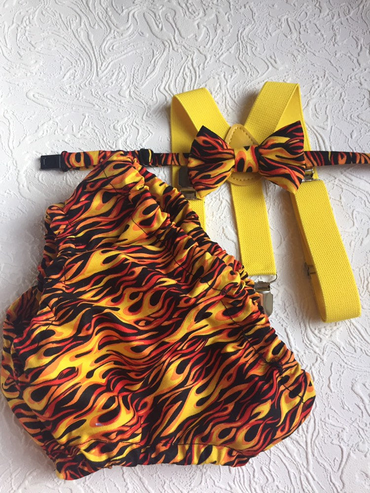 First Birthday Cake Smash Outfit Racing car Red Black yellow Car flames Diaper Cover bow Tie for Baby Boy racing cake smash