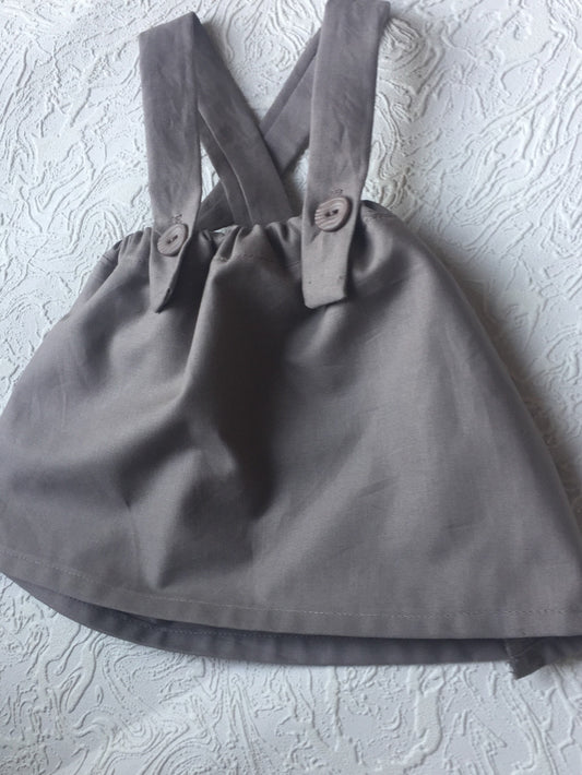 Gray Suspender Skirt. Fall Skirt. Winter Twirl Skirt with Suspenders. Girls Skirt. Mustard Skirt. Button Skirt.  Baby skirt with suspenders.