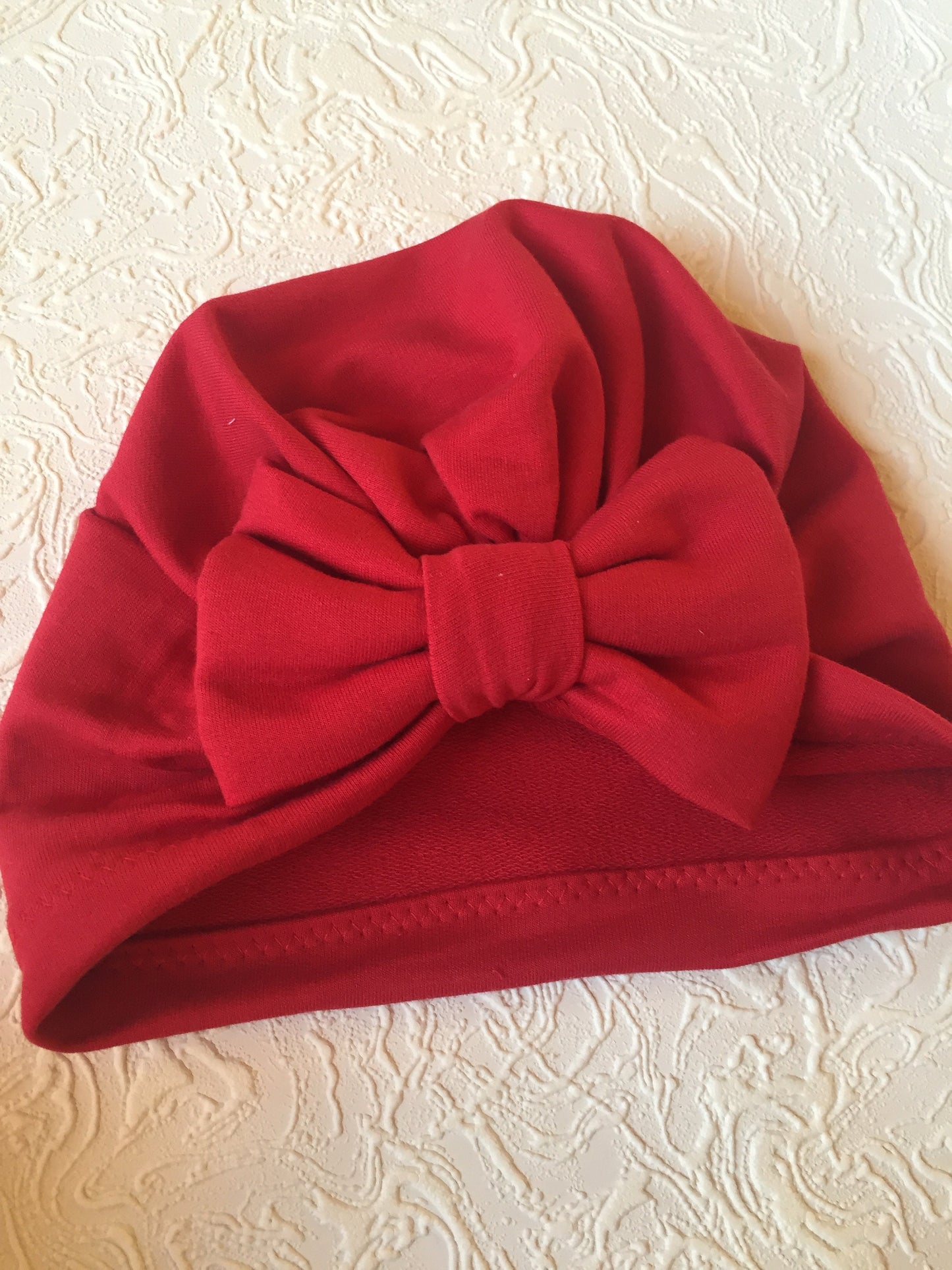 Infant Turban /baby turban / baby girl turban hat/ knot turban/ knotted hat/ knotted Turban/ newborn turban hat/ red turban - Red
