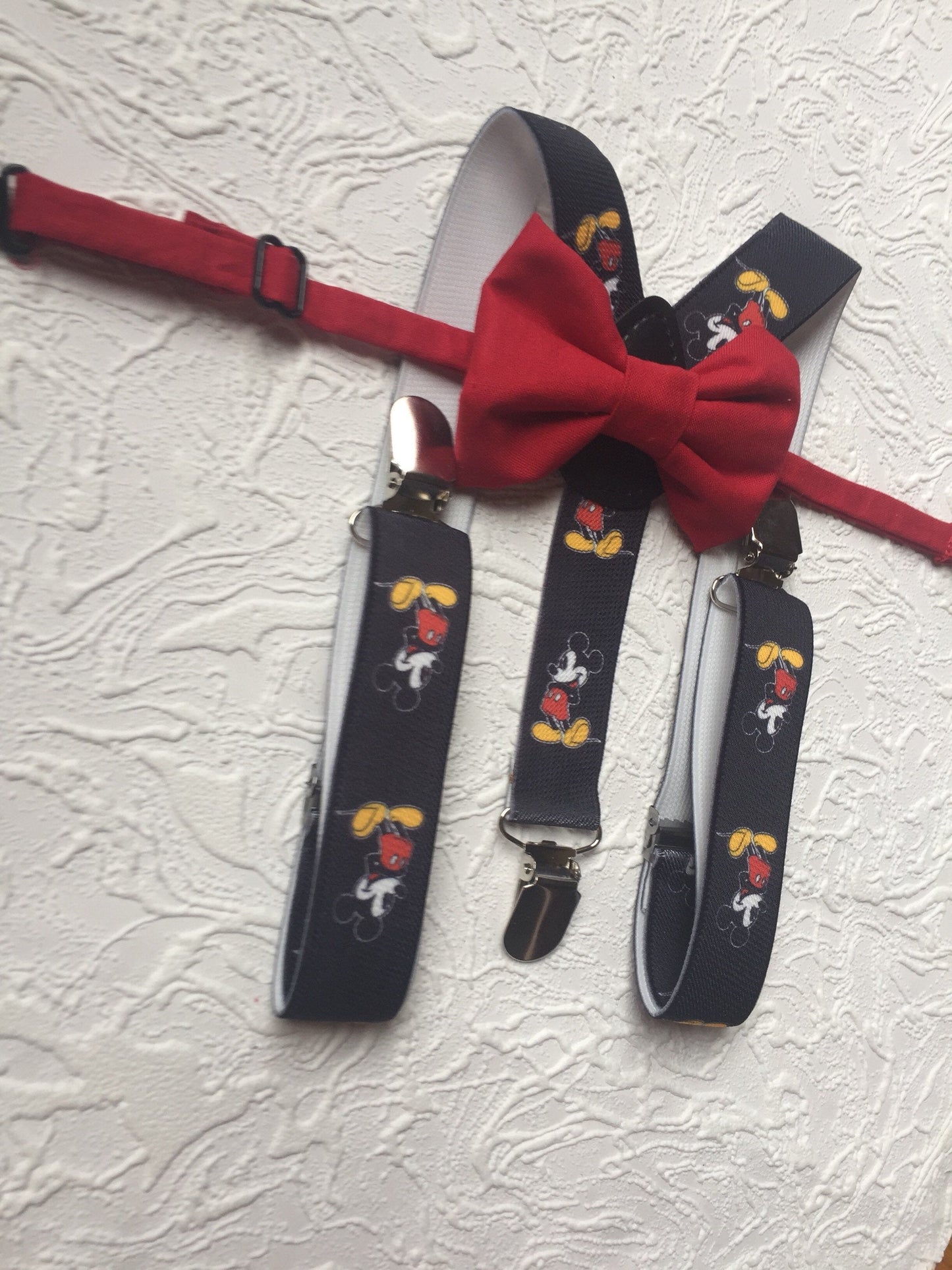 Bow Tie & Suspenders, Red Bow Tie, Black Suspenders, Wedding Suspenders, Ring Bearer Outfit, boys Suspenders, Boy Suspenders, Birthday