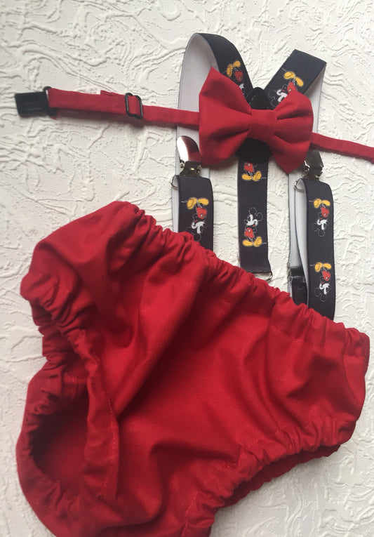 red cake smash outfit boy, red boys bow tie, red bow tie, smash cake outfit boy, red diaper cover bow tie, red baby bow tie, black suspender
