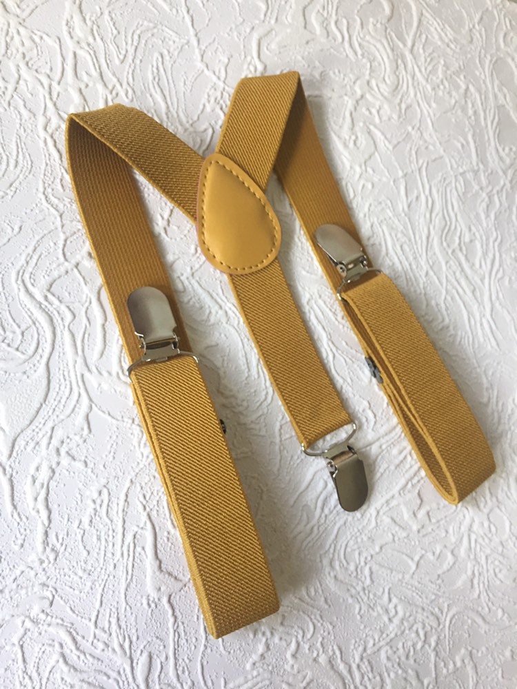 Gold Suspenders, Yellow Suspenders, Men's Suspenders, Yellow Braces, Toddler Suspenders, Ring Bearer Braces, Cake Smash Outfit, Mustard