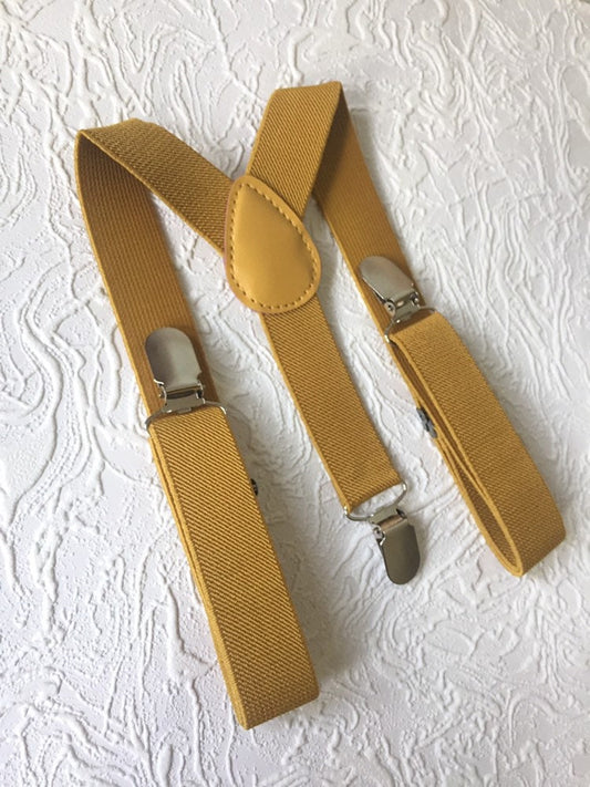 Gold Suspenders, Yellow Suspenders, Men's Suspenders, Yellow Braces, Toddler Suspenders, Ring Bearer Braces, Cake Smash Outfit, Mustard