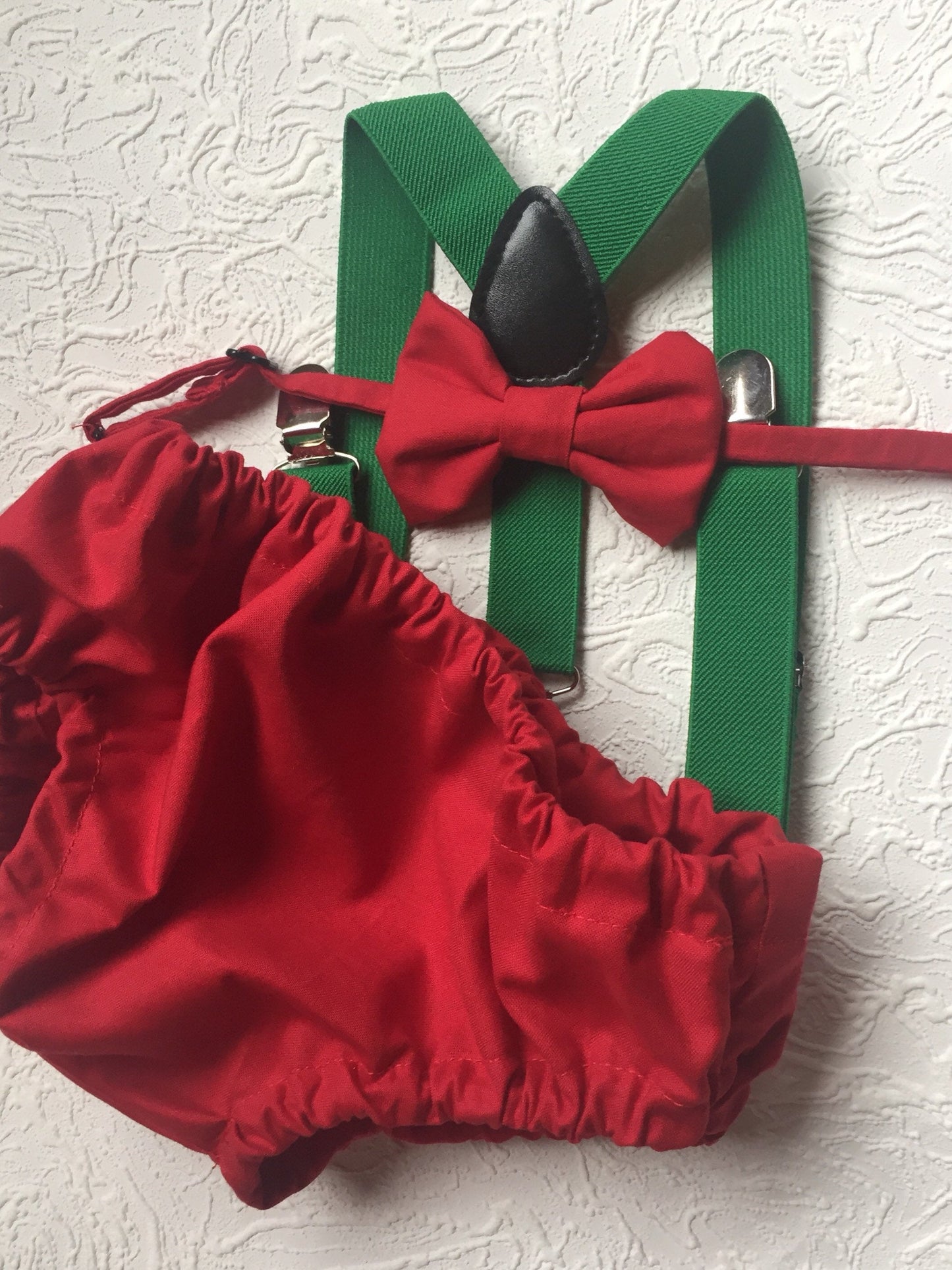 Christmas cake smash outfit, bowtie suspenders and diaper cover, Christmas 1st birthday outfit, boy christmas 1st birthday outfit