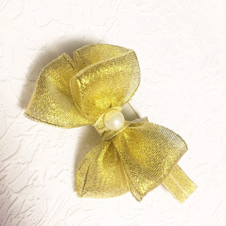 Simple gold baby headband, gold headband, Christmas headband, bow headband, Christmas baby headband, gold sparkle headband, gold bow