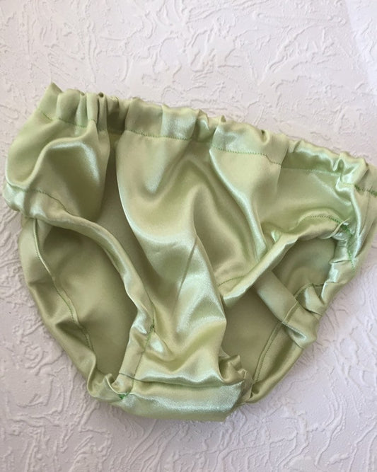 Infant Bloomers - green Bloomers - Diaper Cover - green Diaper Cover - Nappy Cover - Baby Shower - Baby Girl Gift - green bloomer - satin