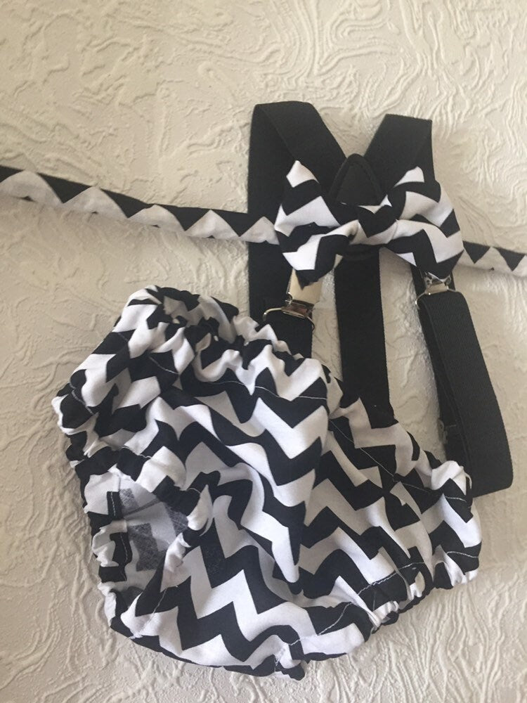 Boy Cake Smash Outfit, Boy Cake Smash, Boy 1st Birthday Set, Cake Smashing Outfit, 1st Birthday, 1st Birthday, Black and White Chevron
