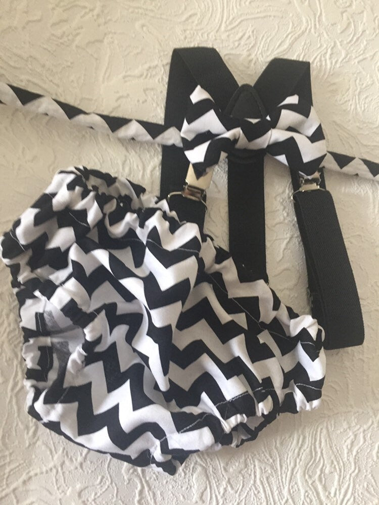 Boy Cake Smash Outfit, Boy Cake Smash, Boy 1st Birthday Set, Cake Smashing Outfit, 1st Birthday, 1st Birthday, Black and White Chevron